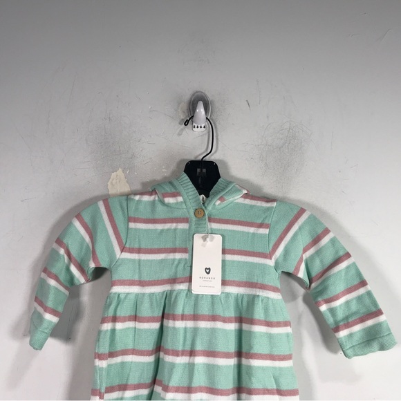 Korango Fantasy Striped Hooded Knit Dress, Toddler Girl's Size 2Y - Mint/multi - Picture 5 of 10
